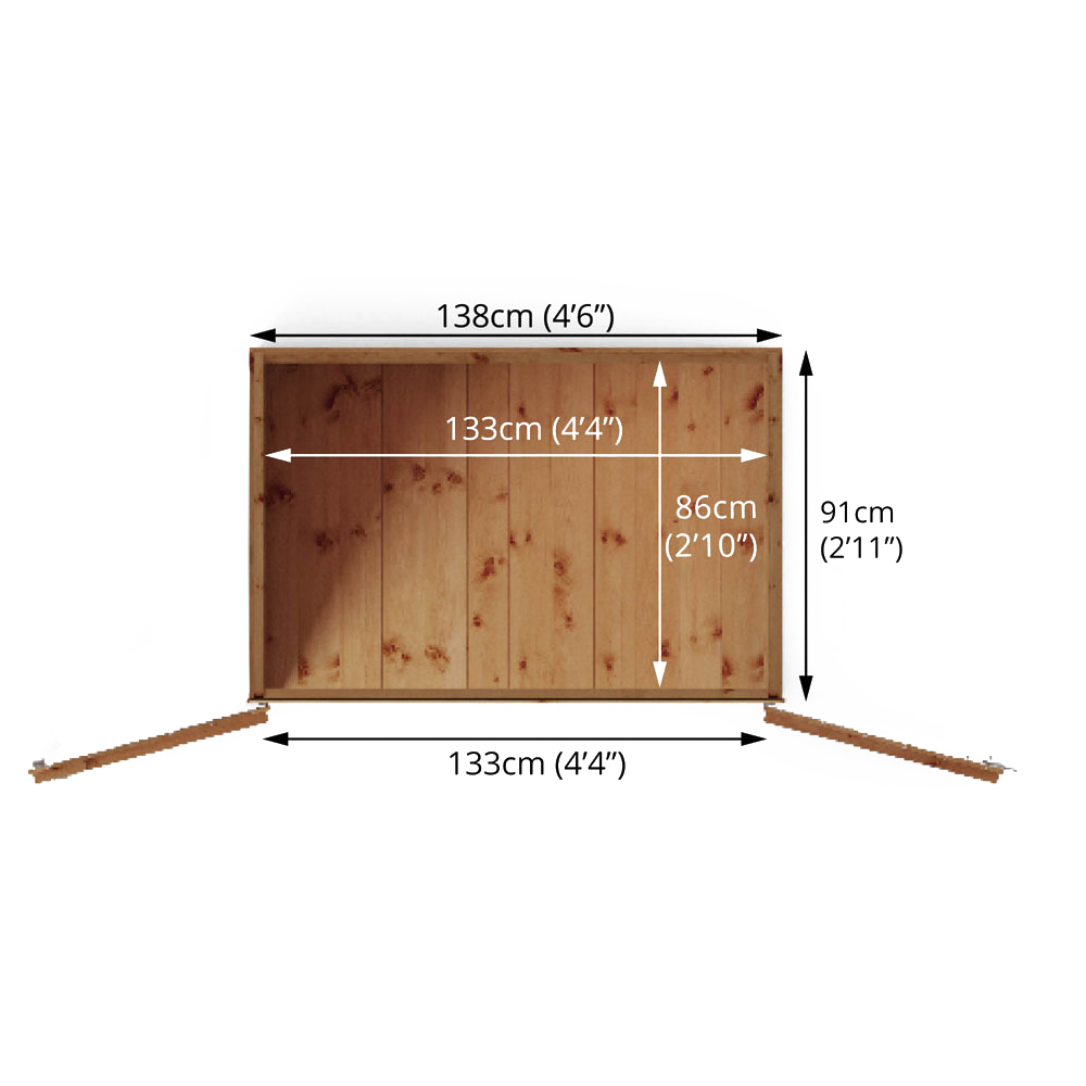 Mercia 4.5 x 3ft Double Door Tongue and Groove Pent Shed Image 9