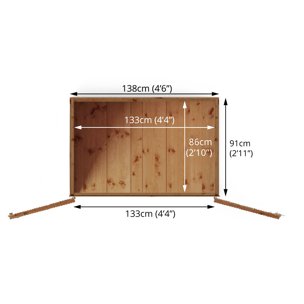 Mercia 4.5 x 3ft Double Door Tongue and Groove Pent Shed Image 9