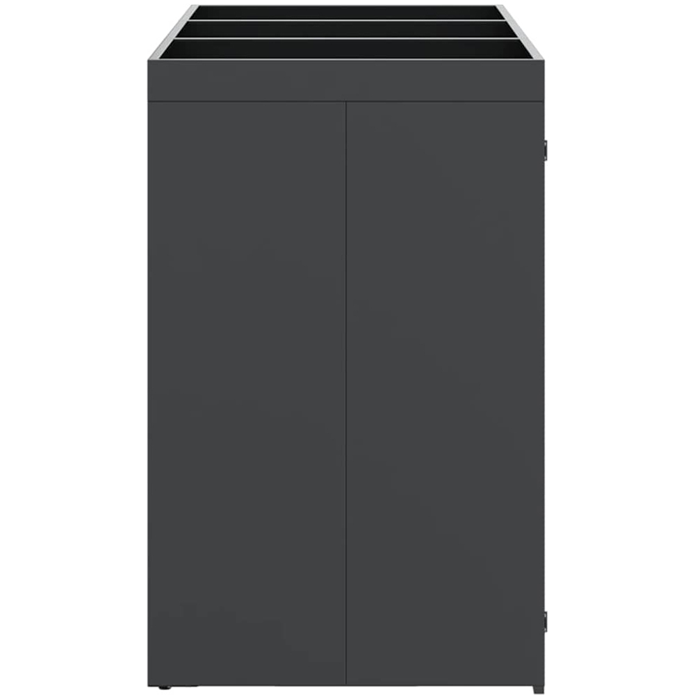 vidaXL Anthracite 3 Wheelie Bin Storage Shed with HDPE Door and Planter Roof Image 5