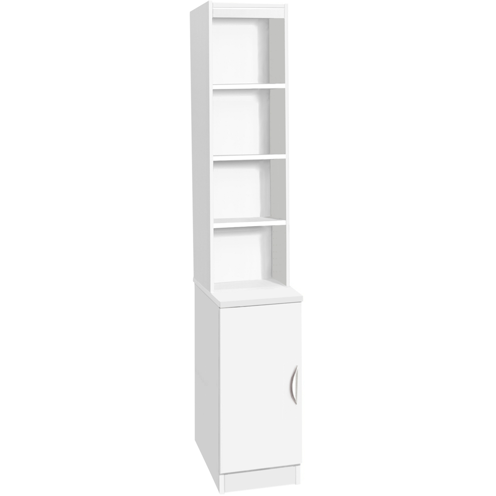 R White Cabinets Single Door 4 Shelf White Desk Height Cupboard with Hutch Image 2