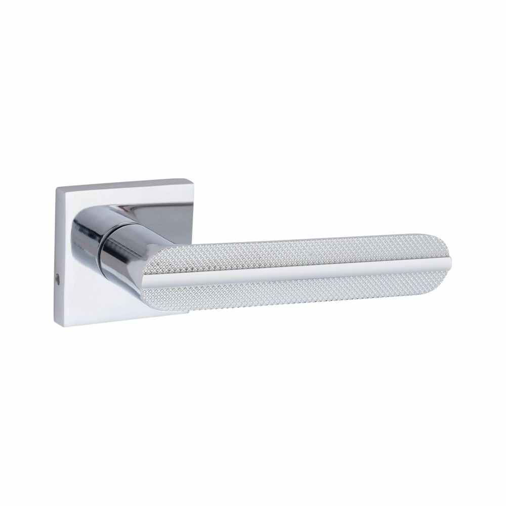 Golden Grace Square Rose Polished Chrome Finish Modern Lima Design Door Handle Set Image 3