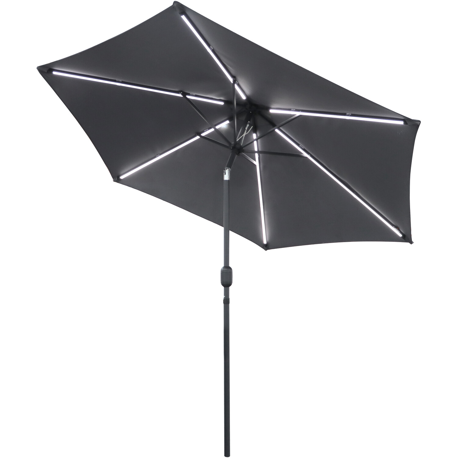 Outdoor Essentials Grey Parasol with Removable LED Lights 2.7m Image 7