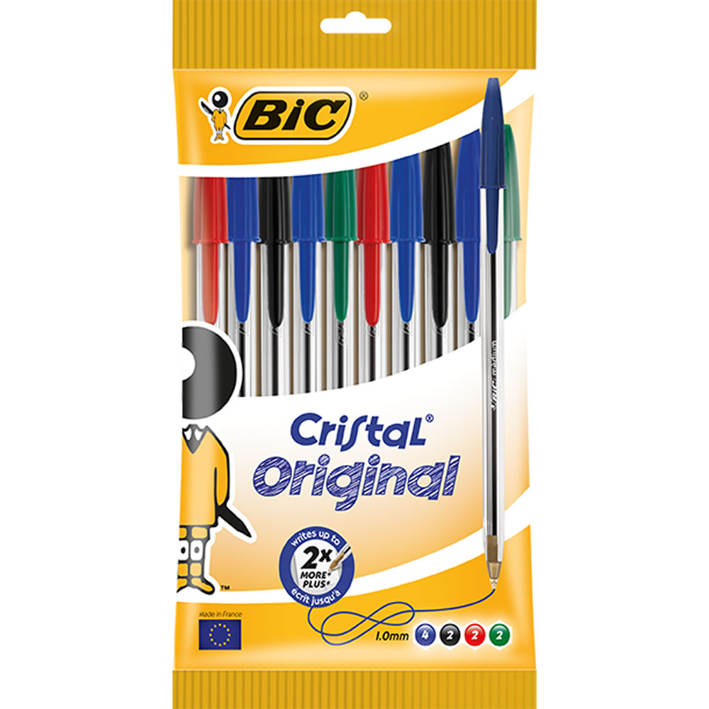 Bic Cristal Original Ballpoint Pens Assorted Colours 10 pack Image