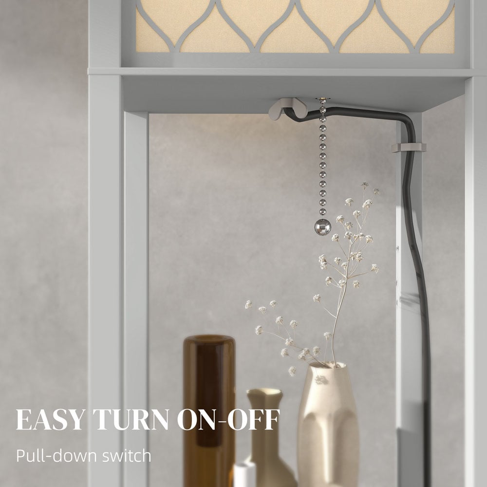 Portland 3 Shelf Light Grey Floor Lamp Image 5