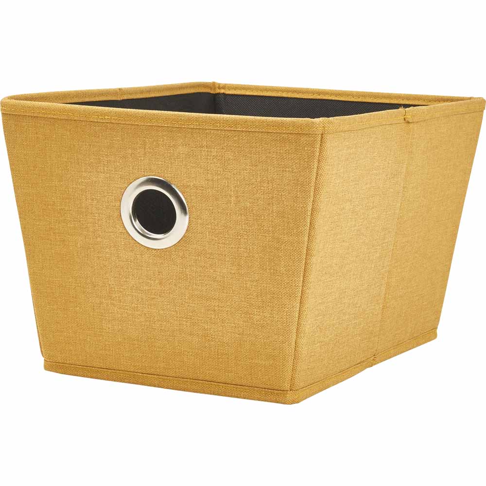 Wilko Ochre Faux Linen Tote Large Wilko