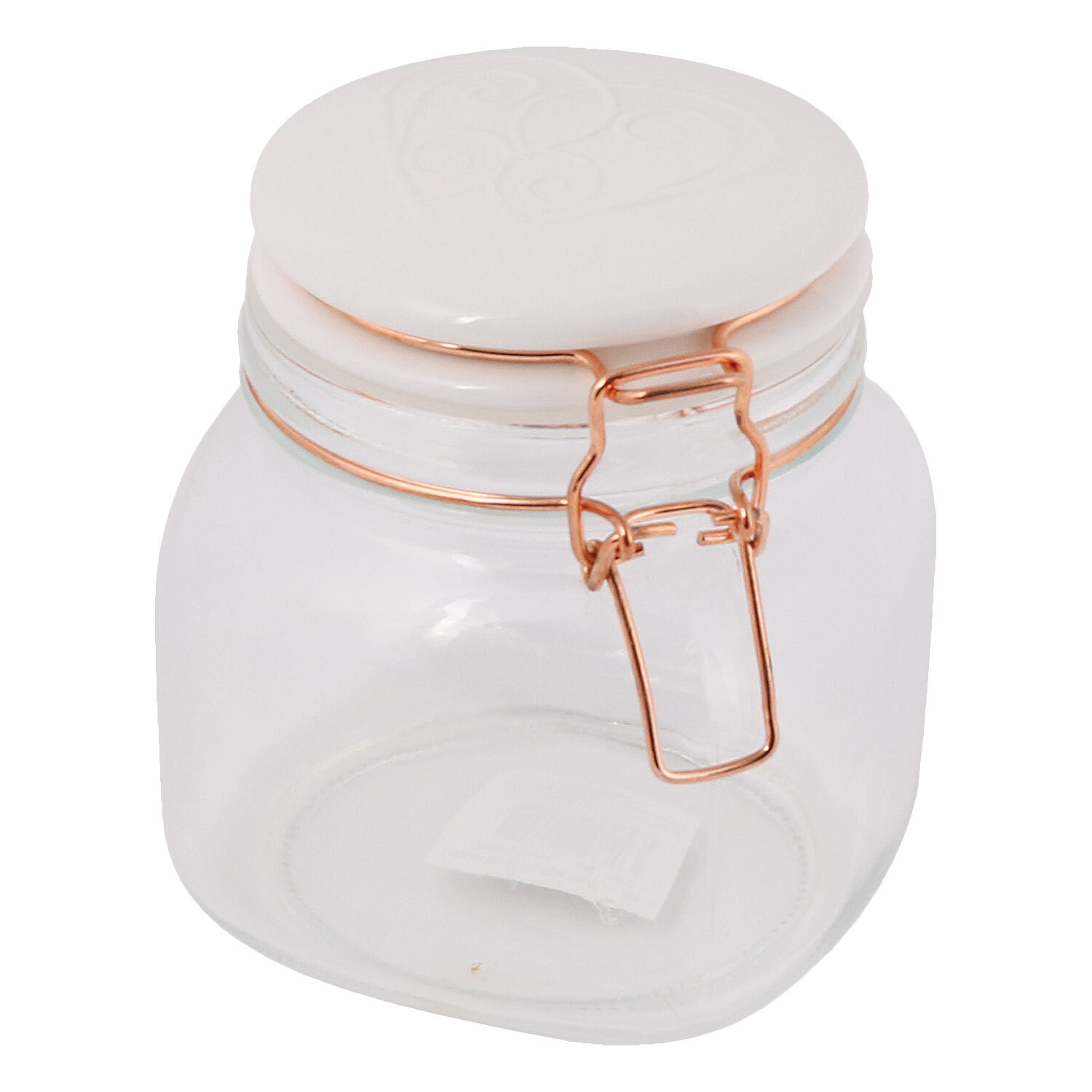 Glass Storage Jar with Embossed Hearts - 750ml Image