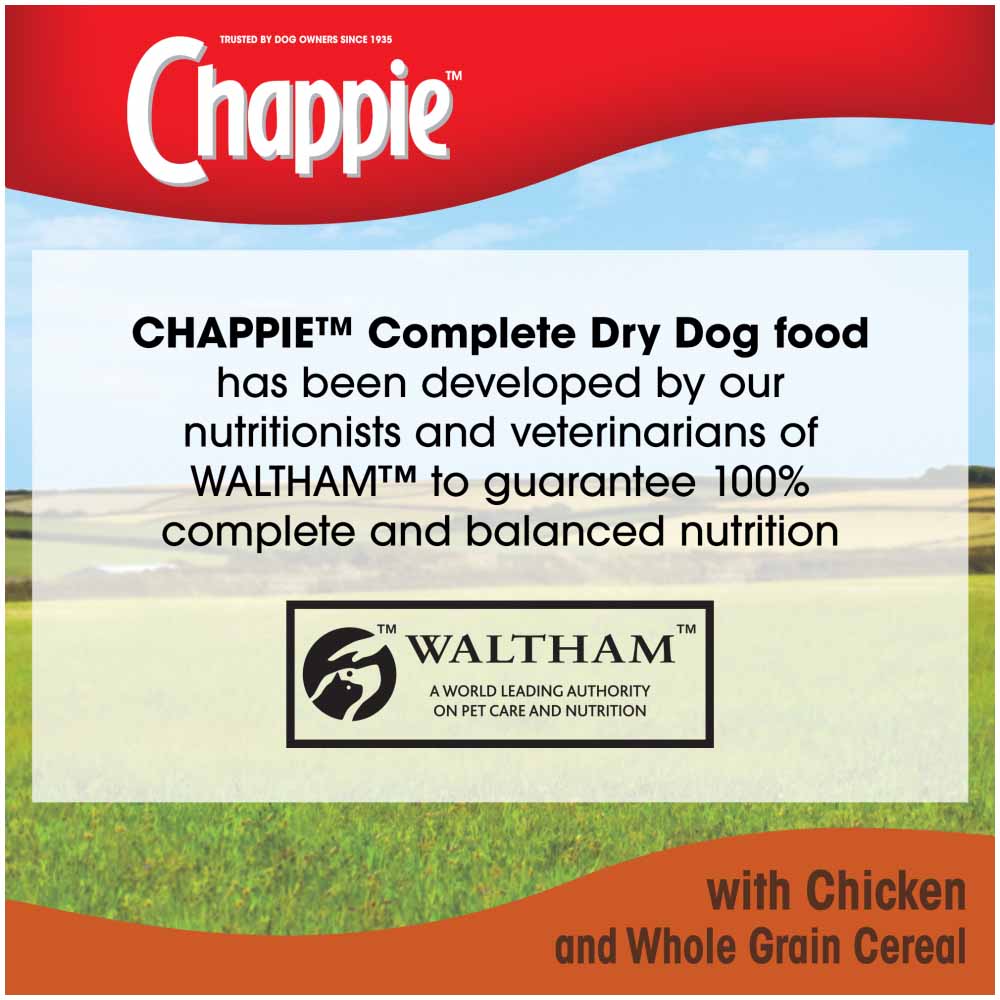 Chappie Chicken and Whole Grain Cereal Complete Dry Dog Food 3kg Image 8
