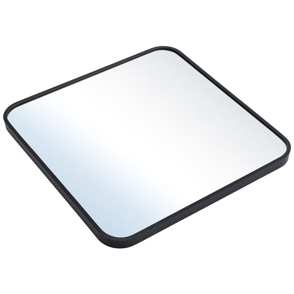 Living and Home Black Aluminium Alloy Frame Square Wall Mirror 40 x 40cm Image 3