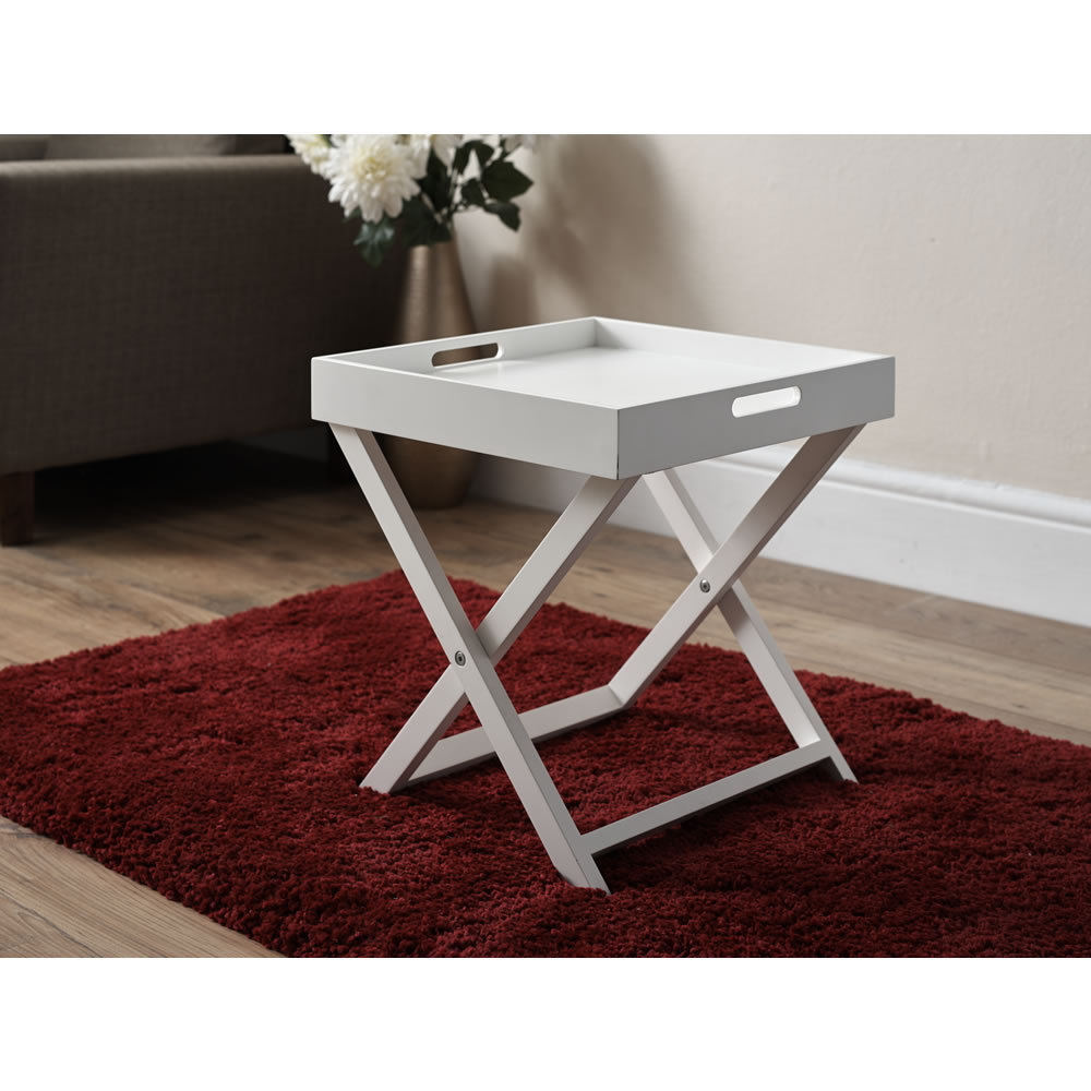 Wilko White Butlers Tray Style Coffee Table Image 2