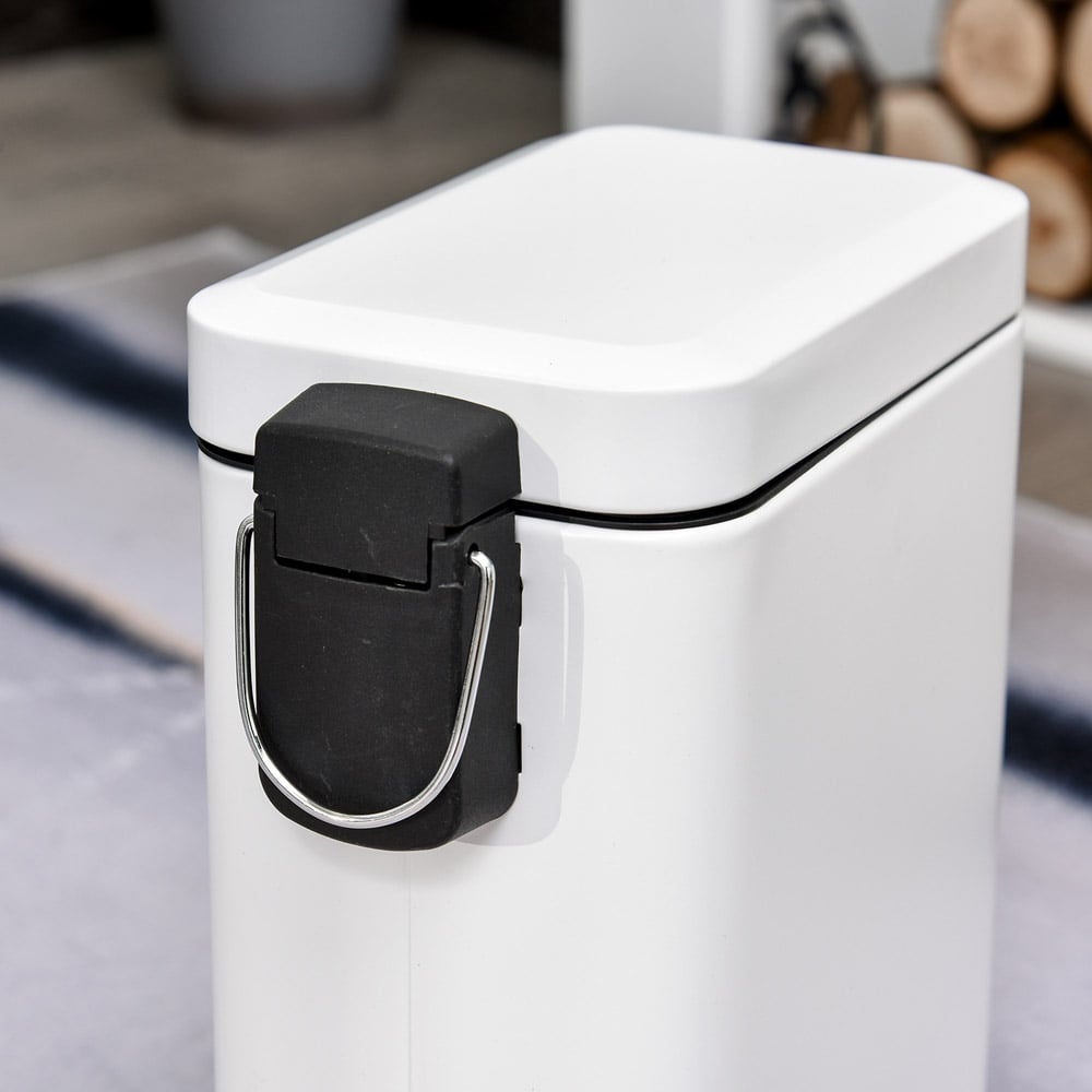 HOMCOM White Pedal Bin 5L Image 5