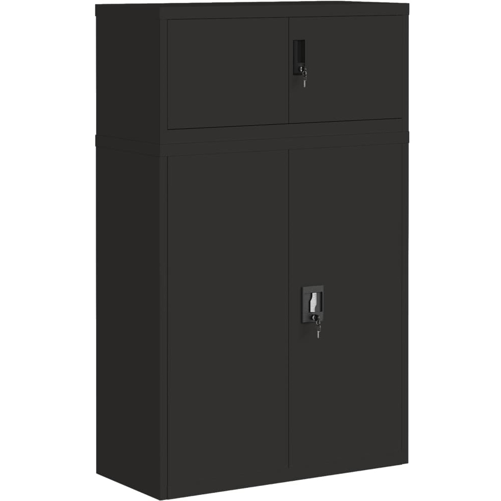vidaXL 2 Door Black Steel Filing Cabinet Set of 2 Image 2