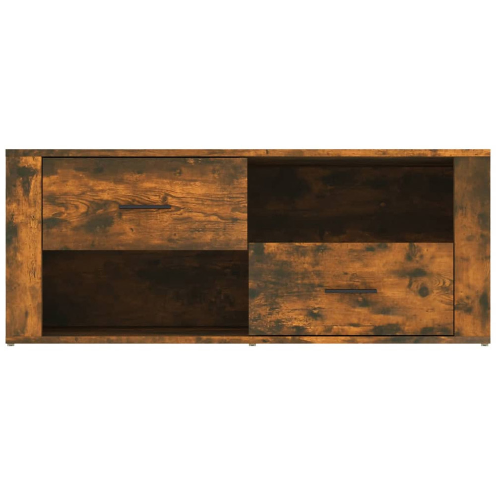 vidaXL 2 Drawer 2 Open Shelf Smoked Oak TV Cabinet Image 6