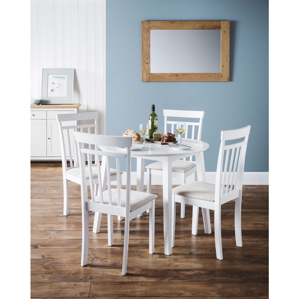 Julian Bowen Coast White Dining Table with 4 Chairs Image 6