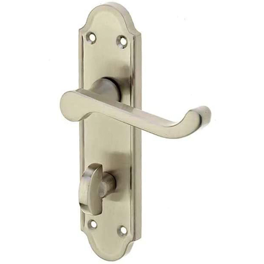 Golden Grace Satin Nickel Ashworth Bathroom Door Handle Set 170 x 40mm Image 2