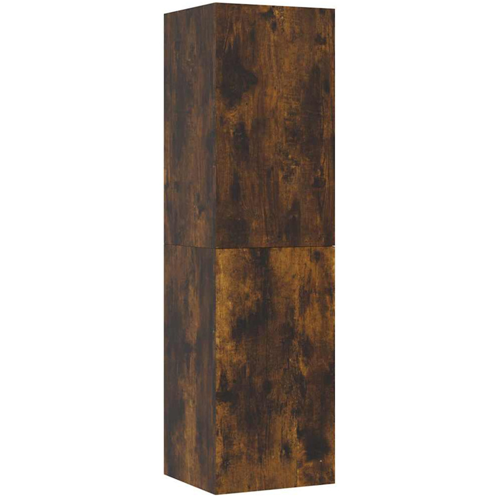 vidaXL Single Door Smoked Oak Wall Mounted Narrow TV Cabinet Image 2