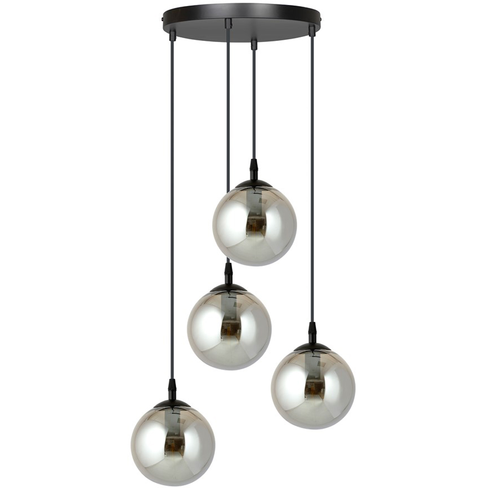 Emibig Cosmo 4 Light Graphite Shade Black E14 Ceiling Pendant Light Image 1