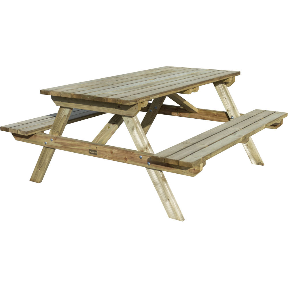 Rowlinson Picnic Table and Bench 6ft Image 2
