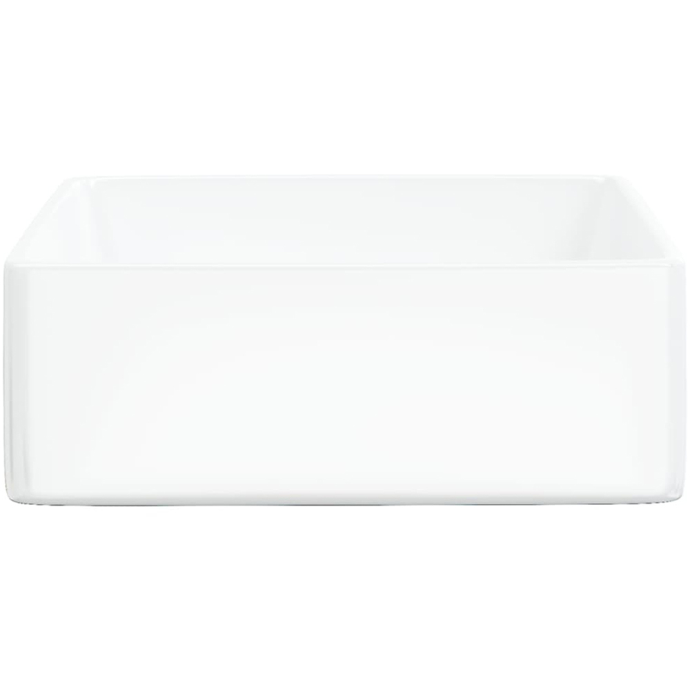 vidaXL White Ceramic Square Wash Basin 130 x 370 x 370mm Image 3