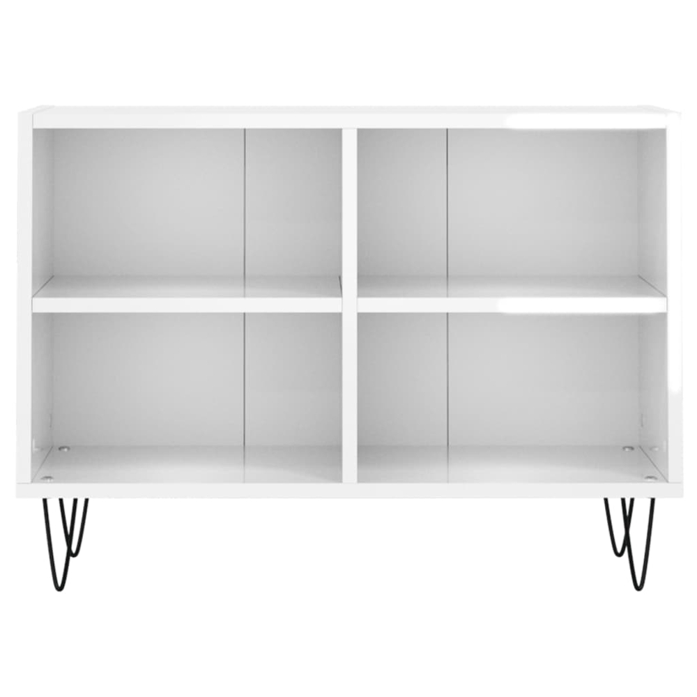 vidaXL 4 Shelf High Gloss White TV Cabinet Image 4