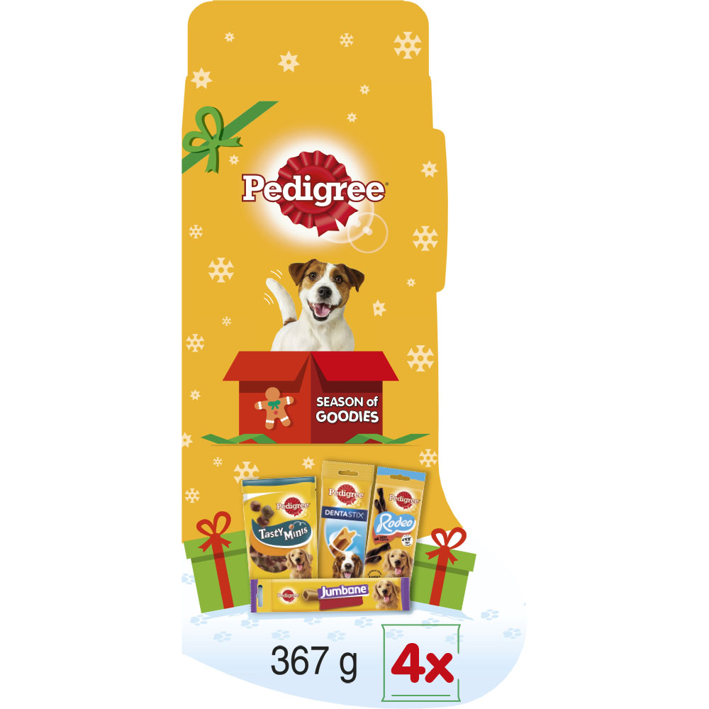 Pedigree Christmas Stocking Gift Adult Dog Mixed Treats 367g Image 1