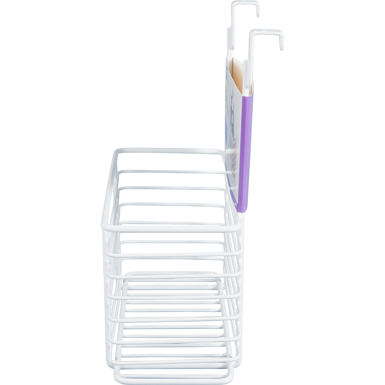 White Metal Over Door Basket - White Image 3