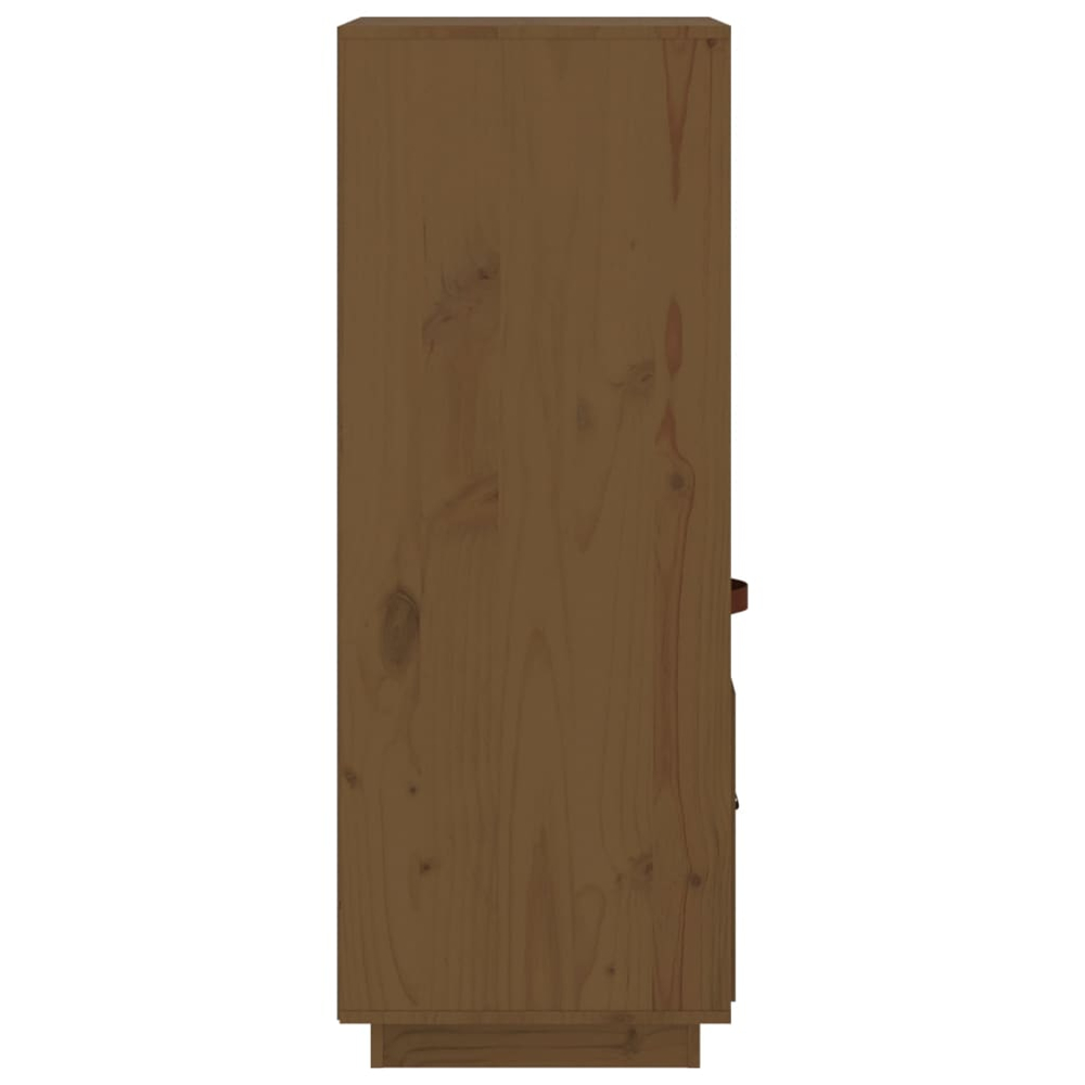 vidaXL Single Door Single Drawer 2 Shelf Honey Brown Solid Pine Wood Highboard Image 6