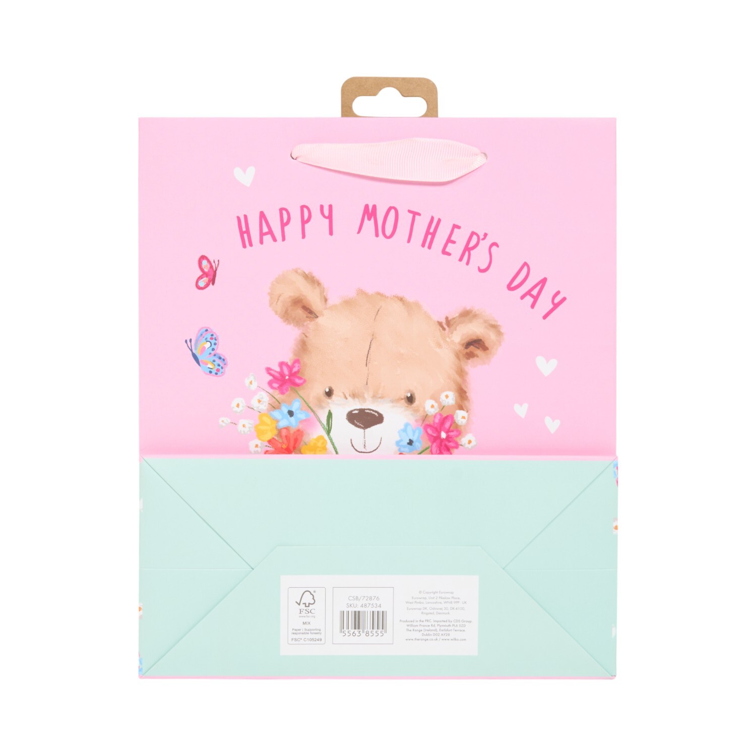Mothers Day Teddy Medium Gift Bag Pink Image 2