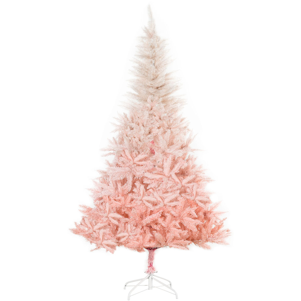 Everglow Pink Faux Christmas Tree with Metal Stand 6ft Image 1
