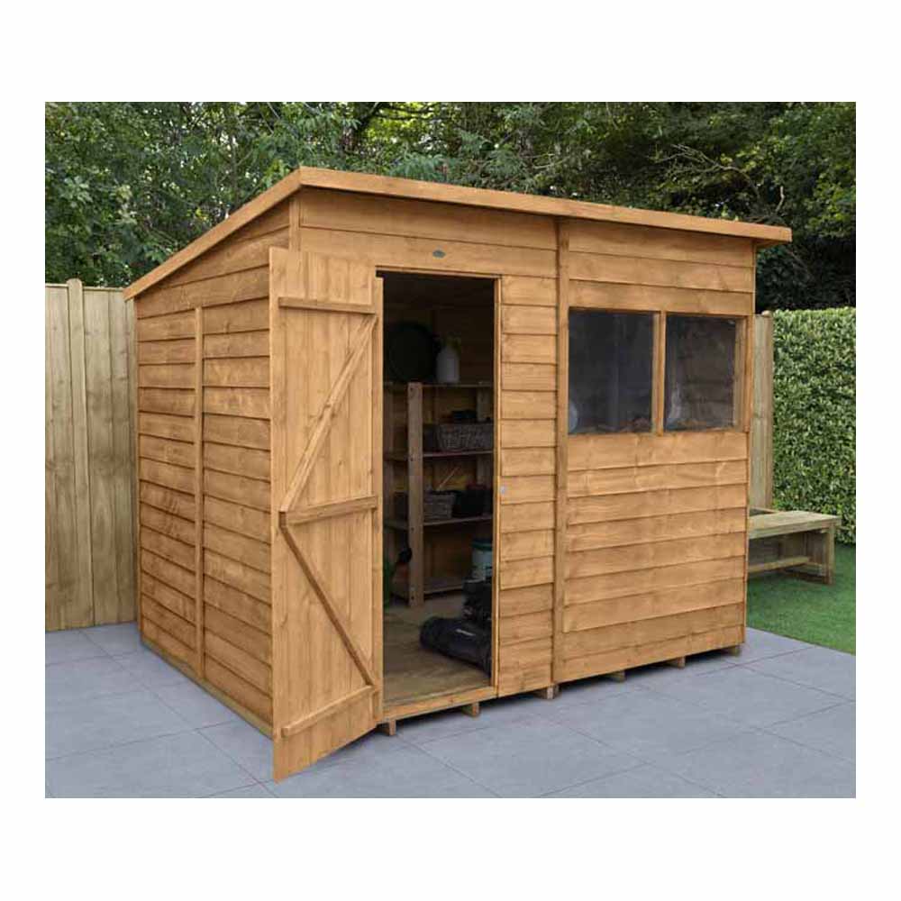 Forest Garden 8 x 6ft Overlap Dip Treated Pent Garden Shed Image 9