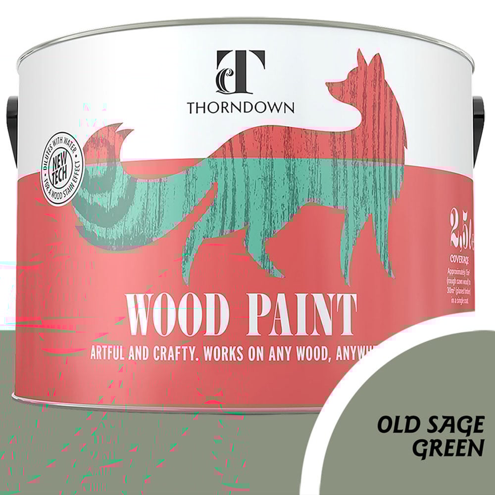 Thorndown Old Sage Green Satin Wood Paint 2.5L Image 4