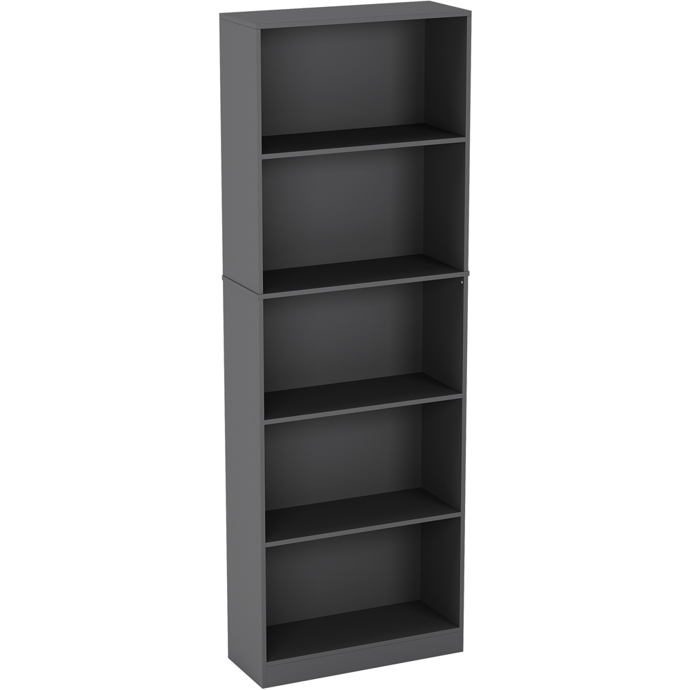 Vida Designs Cambridge 5 Shelf Grey XL Bookcase Image 2