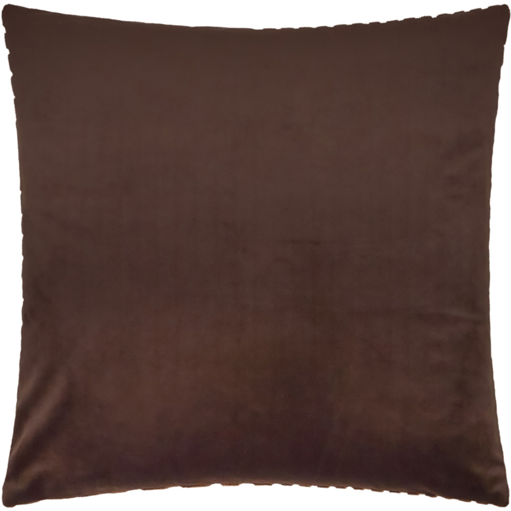Paoletti Evoke Chocolate Cut Velvet Cushion 55 x 55cm Image 3