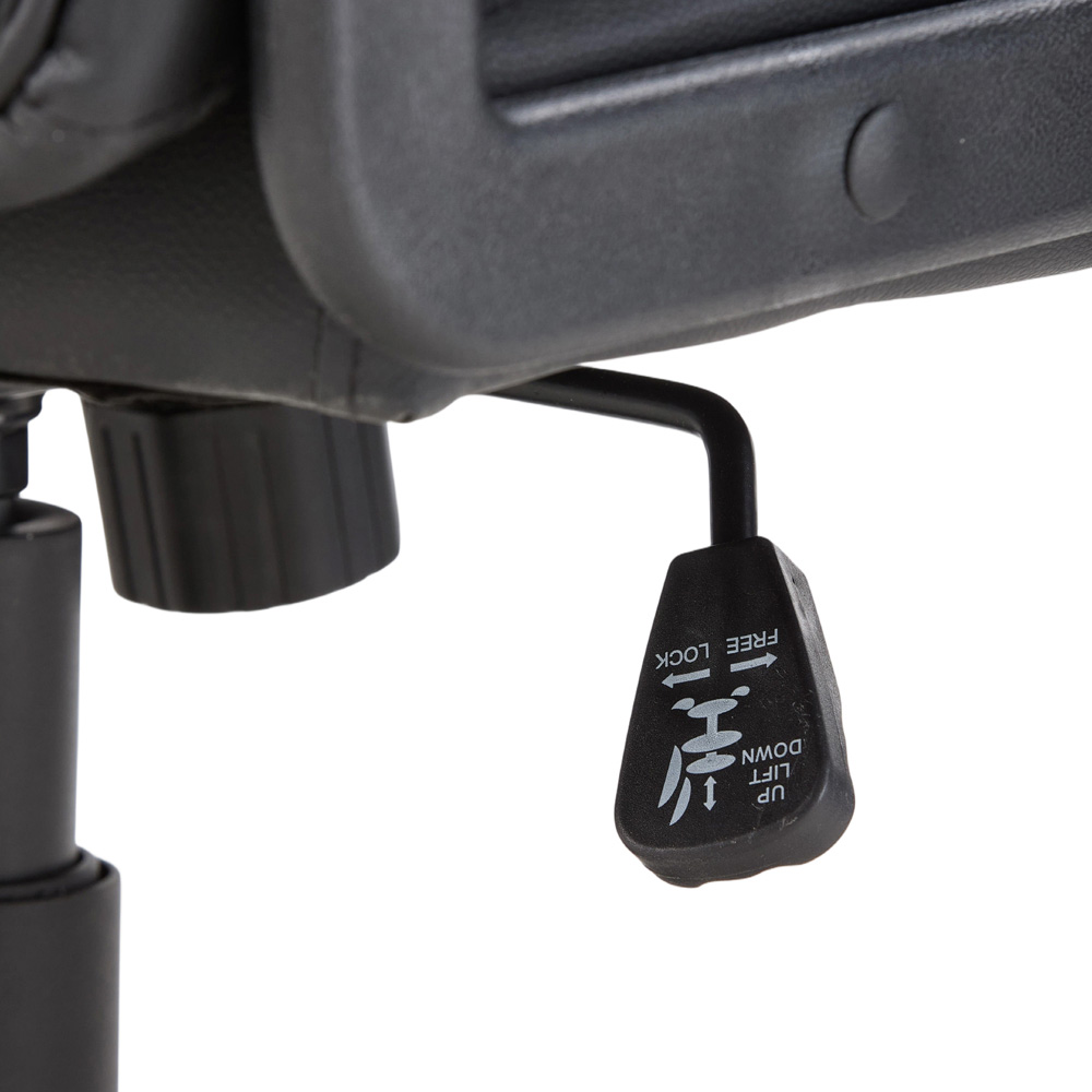 Living and Home Black PVC Swivel Office Chair Image 5