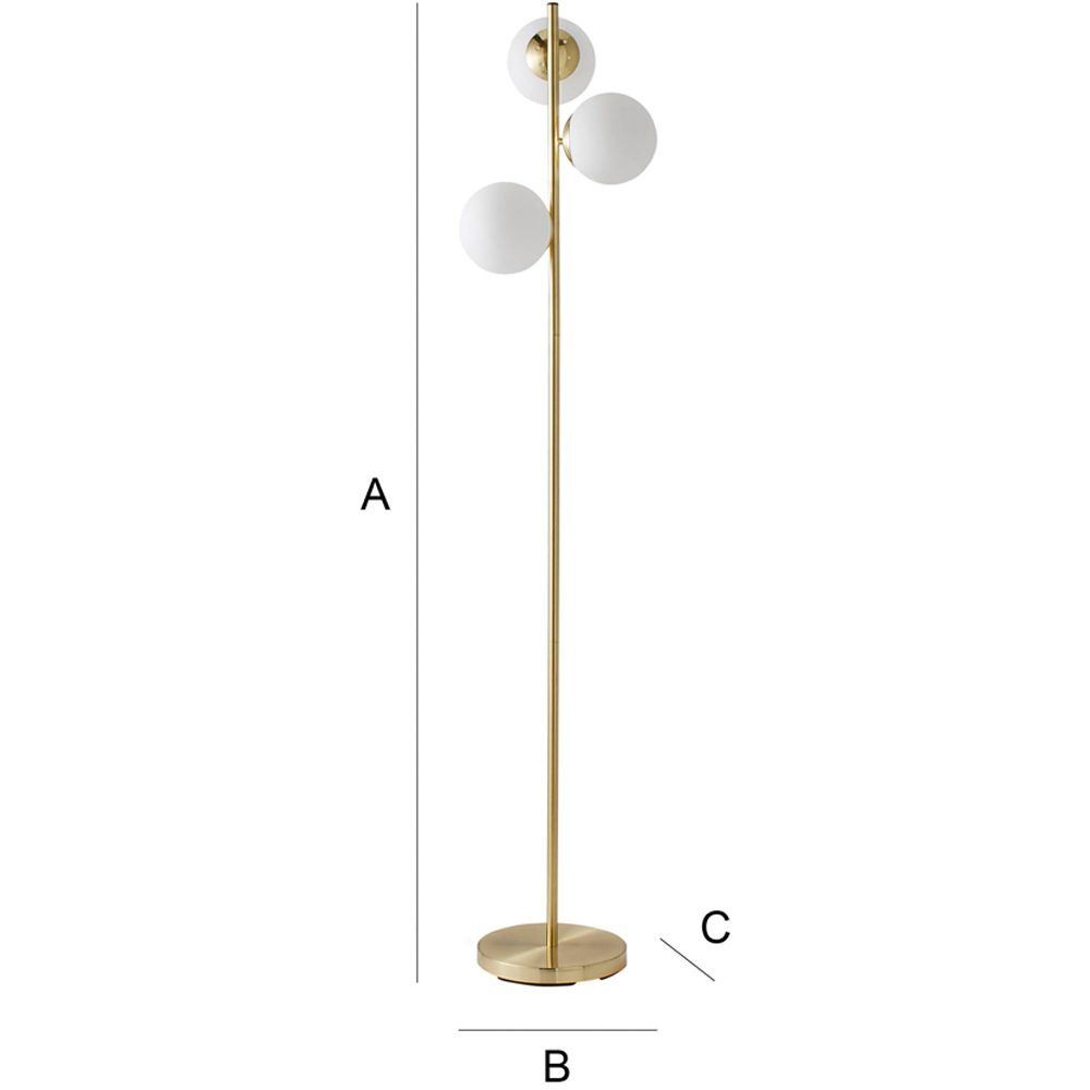 ValueLights Jas Brushed Gold Metal LED Floor Lamp Image 8