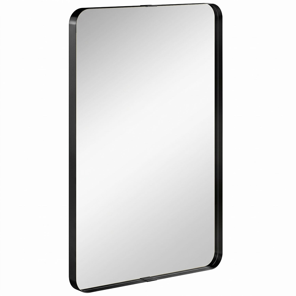 HOMCOM Black Wall Mounted Rectangular Wall Mirror 90 x 60cm Image 1