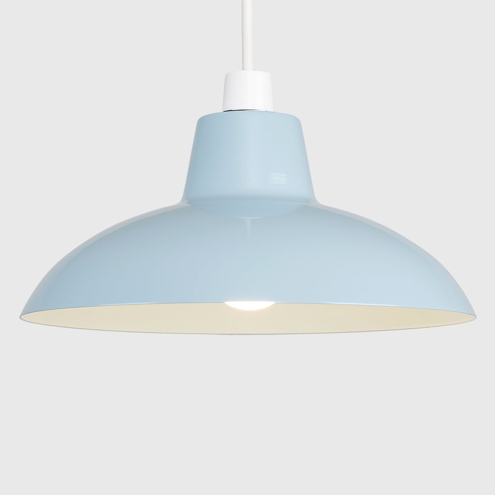 ValueLights Civic Cornflower Blue Retro Pendant Light Shade Image 4