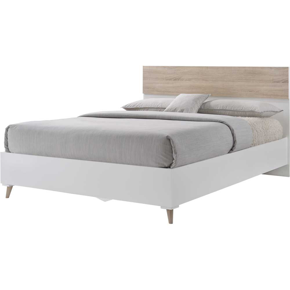 LPD Furniture Stockholm 4.6 Double Oak and White Bed Frame Image 3