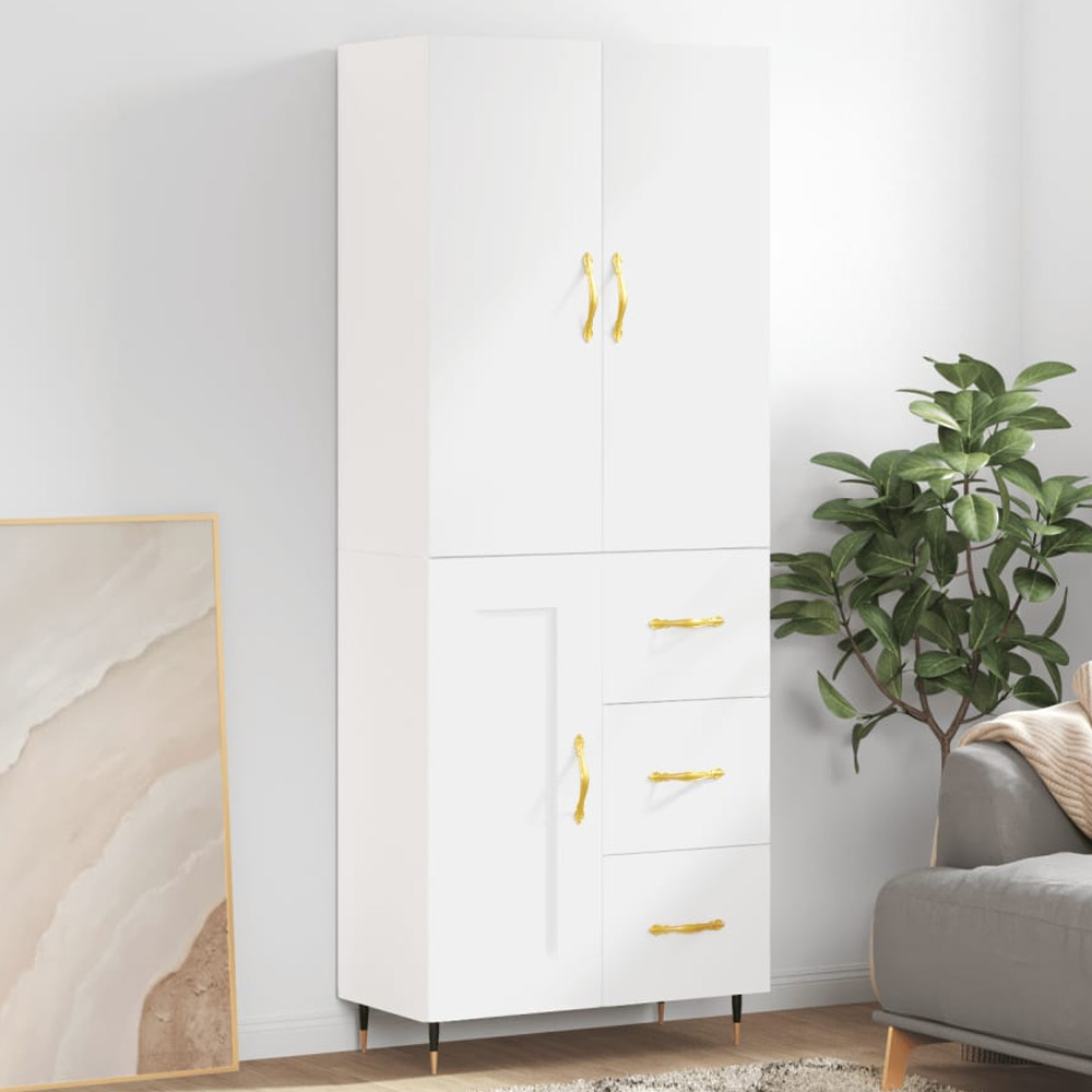 vidaXL 3 Door 3 Drawer White Highboard Image 1