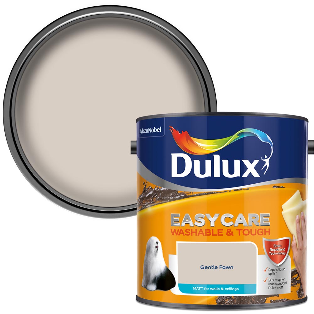 Dulux Easycare Washable & Tough Matt Gentle Fawn Matt Emulsion Paint 2.5L Image 1