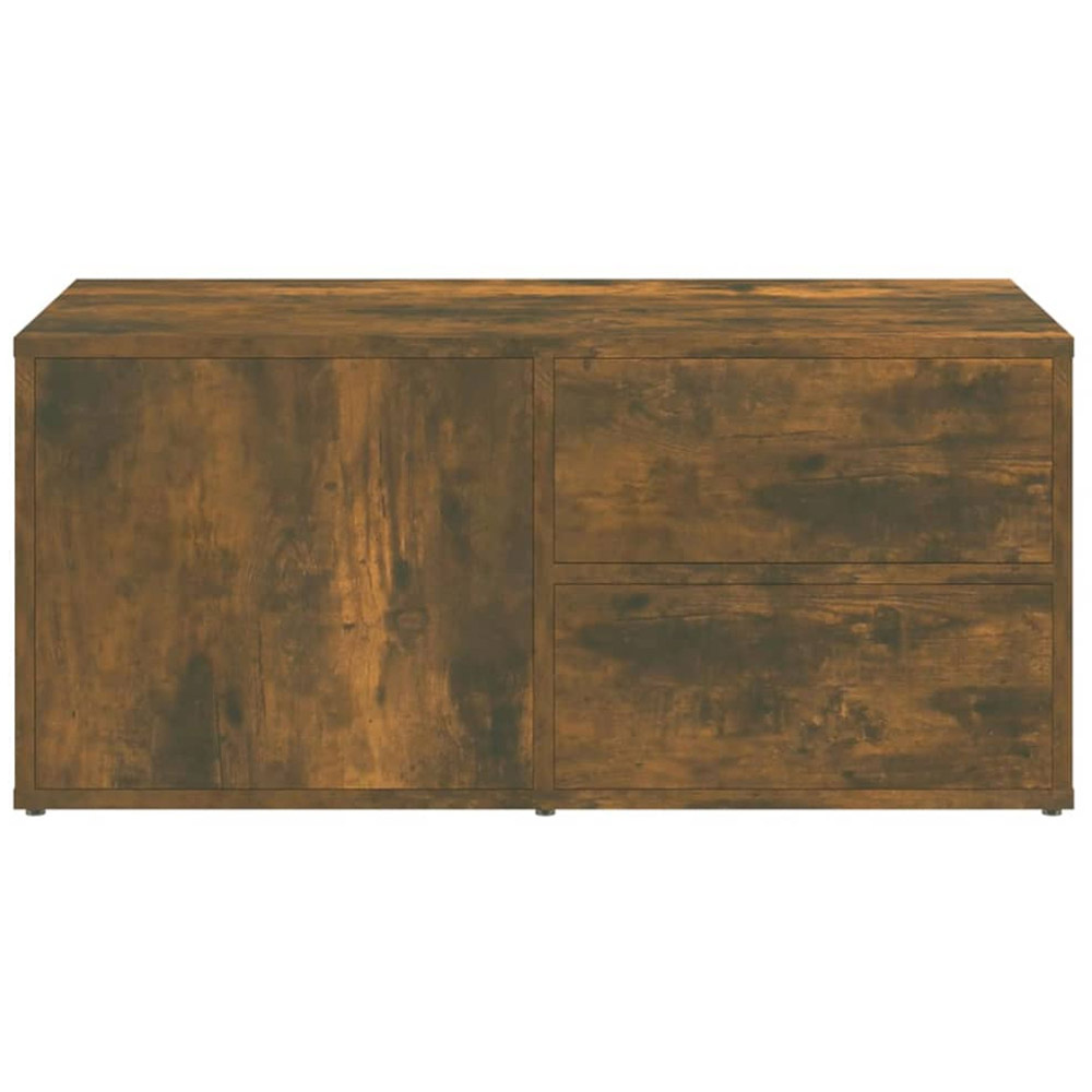 vidaXL Single Drawer 2 Drawer Smoked Oak TV Cabinet Image 7