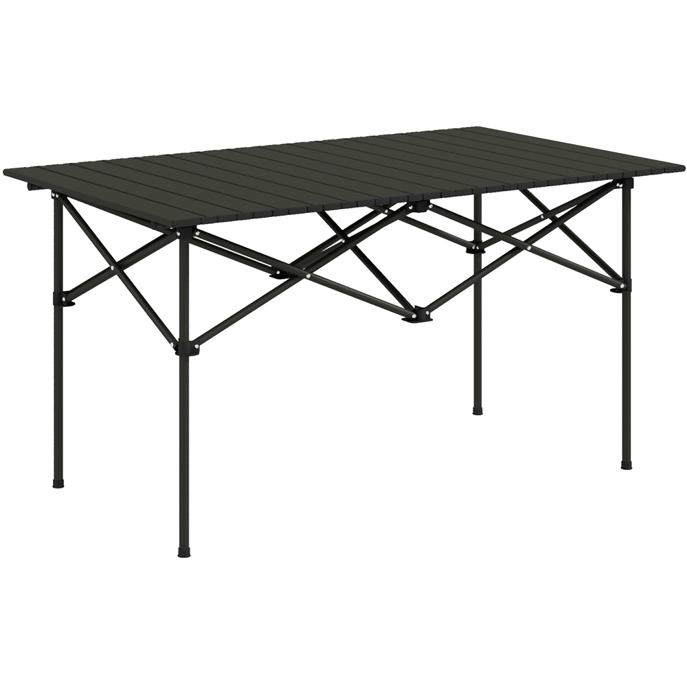 Outsunny Black Aluminium Foldable Camping Table with Carry Bag Image 1