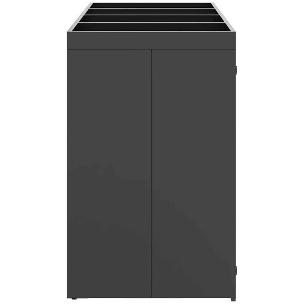vidaXL Anthracite 4 Wheelie Bin Storage Shed with HDPE Door and Planter Roof Image 5