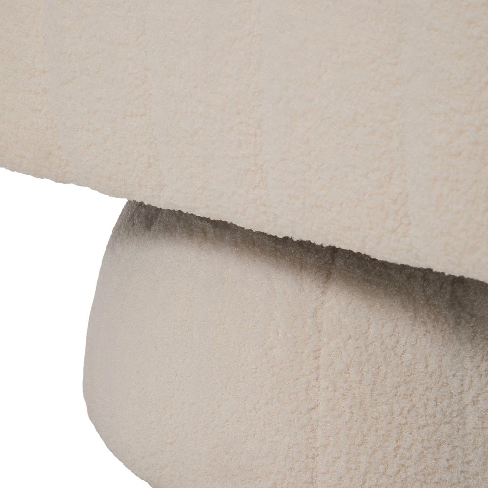 Living and Home White Upholstered Swivel Armchair Image 4