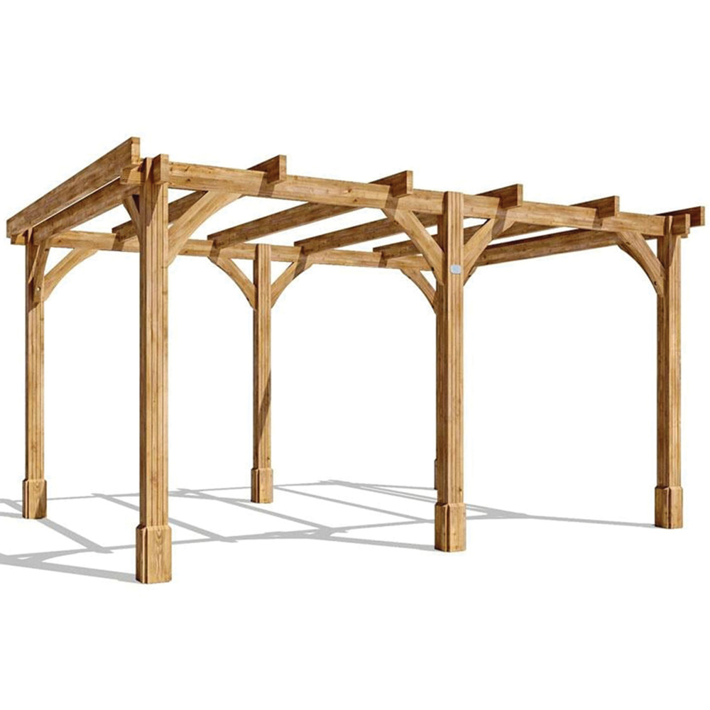 Dunster House Leviathan 4 x 3m Brown Wooden Pergola Plant Frame Image 2