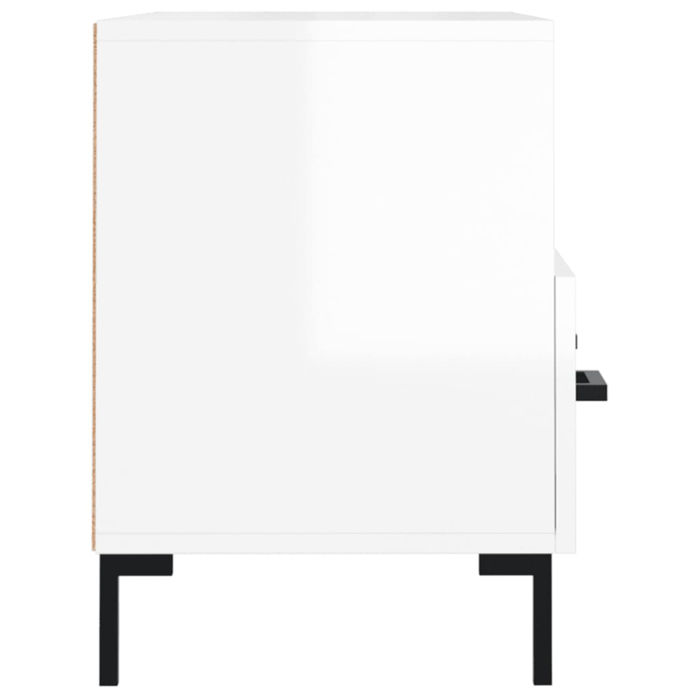 vidaXL 2 Drawer 2 Shelf High Gloss White TV Cabinet Image 7