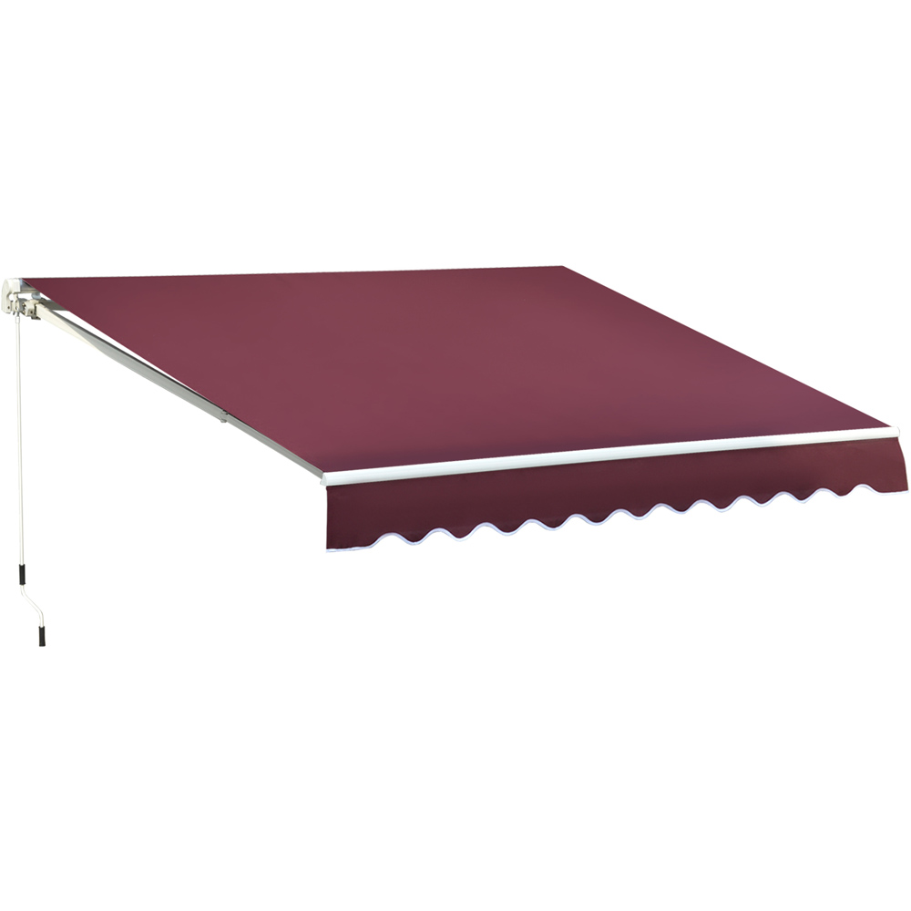 Outsunny Wine Red Retractable Awning with Fittings 3 x 4m Image 2