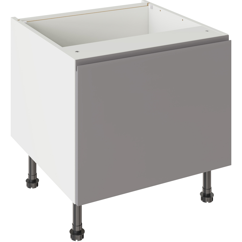 Kitchen Kit J-Pull Matt Dust Grey Belfast Sink Base Kitchen Cabinet Flatpack 600mm Image 1