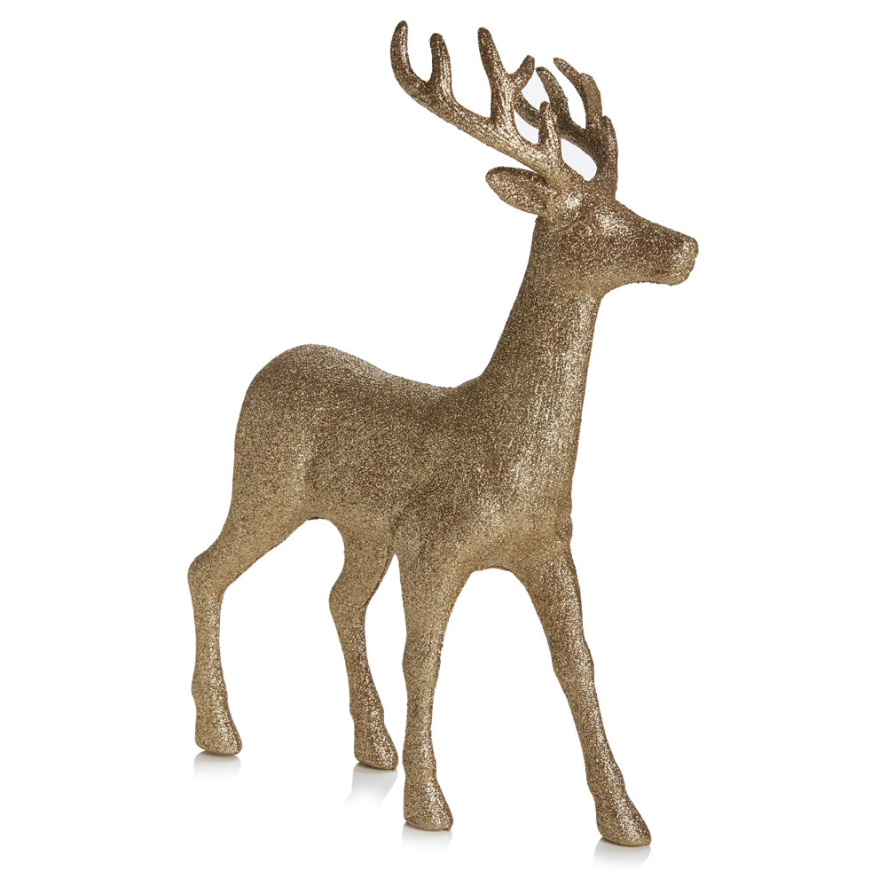 Wilko Midnight Magic Giant Standing Stag Christmas Decoration Image 1