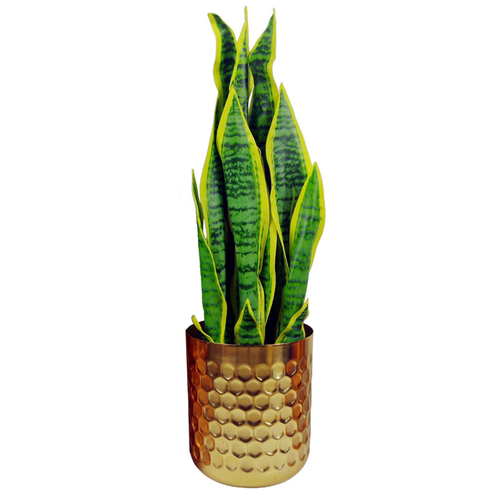 Leaf Gold Metal Honeycomb Planter 18 x 15.5cm Image 2