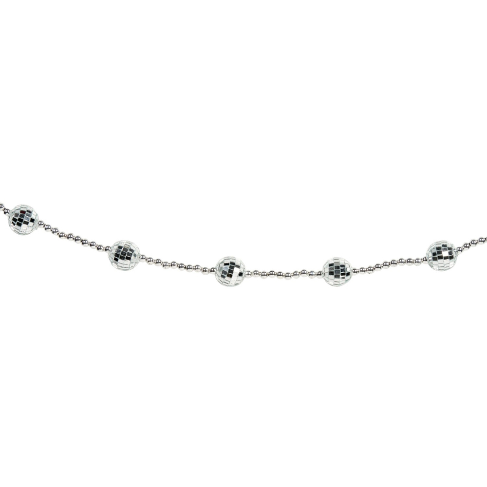 Mini Disco Ball Garland Silver Image 2